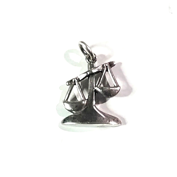 NEW .925 Sterling Silver Zodiac Libra Scale Pendant Charm! - Picture 2 of 3